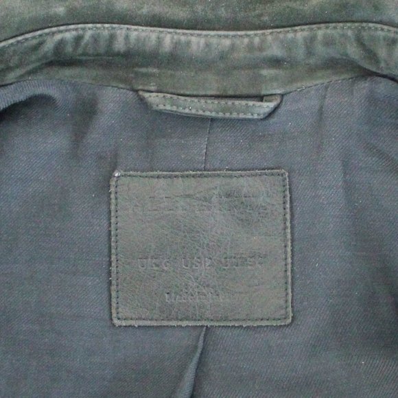 Allsaints Edwards Biker Goat Suede Leather Motorcycle Zipper Buckle Jacket, US 2 - Picture 15 of 15